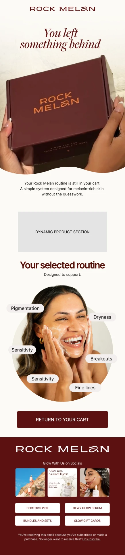 Abandoned cart email design