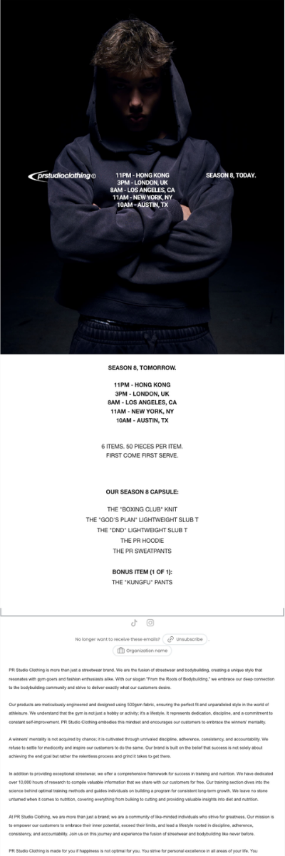 Product launch email design